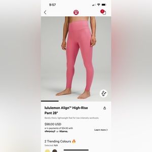 Lululemon align leggings 28”